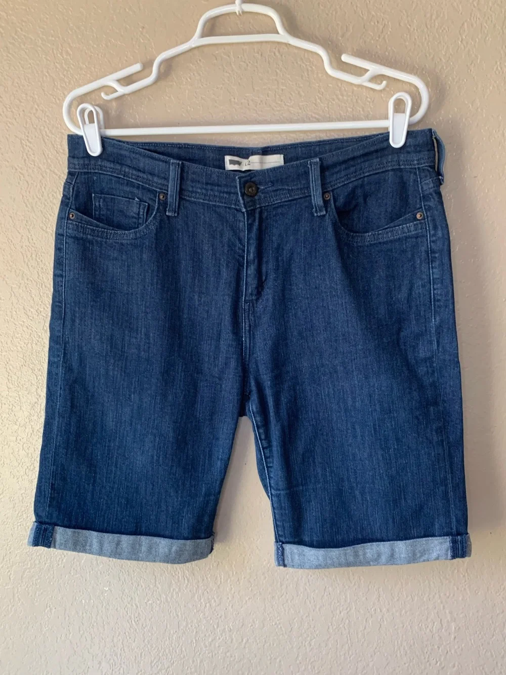 LEVIS Denim Bermuda Long Length Summer Shorts Size 12